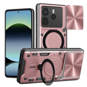 CD-textuur schuifbare nokkenaschild magnetische houder telefoonhoesje, For Redmi Note 14 4G 164.48mm, For Redmi K80, For Redmi Note 14 Pro 4G, For Redmi Note 14 5G, For Redmi Note 14 Pro+ 5G, For Redmi Note 14 Pro 5G, For Redmi 14C 4G...