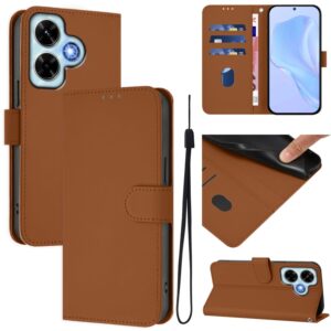 Skin Feel effen leren telefoonhoesje met koord, For Redmi Note 13 4G Global, For Redmi Note 13 Pro 5G Global, For Redmi Note 13 5G Global, For Redmi K60 Ultra, For Redmi 12 4G Global / Note 12R