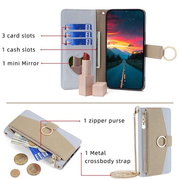 Crossbody Litchi Textuur Leren Telefoonhoesje, For Redmi Note 14 4G 164.84mm, For Redmi Turbo 4 / Xiaomi Poco X7 Pro 5G, For Redmi Note 14 Pro 4G, For Redmi Note 14 4G 163.25mm, For Redmi 13 4G - Afbeelding 4