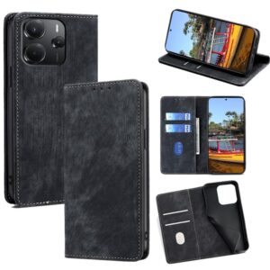 RFID Anti-diefstal Borstel Magnetisch Leren Telefoonhoesje, For Redmi Note 14 4G 164.84mm, For Redmi Turbo 4, For Redmi Note 14 Pro 4G, For Redmi Note 14 4G 163.25mm, For Redmi Note 14 5G, For Redmi Note 14 Pro 5G, For Redmi 14C 4G, For Redmi 13 4G