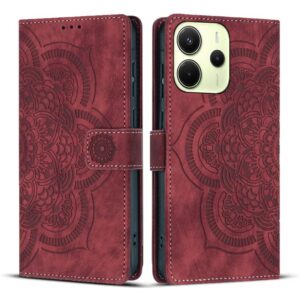Mandala Embossed Retro Frosted Leather Phone Case, For Redmi Note 14 4G 164.84mm, For Redmi Note 14 Pro 4G, For Redmi 14C / A4 5G, For Redmi Note 14 5G, For Redmi Note 14 Pro 5G, For Redmi 13 4G / 5G Global, For Redmi A3 / Poco C61 4G...