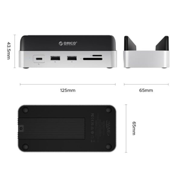 ORICO VS10 Mini Dock Desktop Expansion Multi-function Holder for Mac Mini 2024, without Memory, without Memory - Afbeelding 2