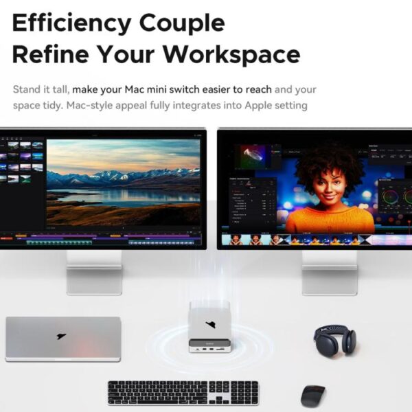 ORICO VS10 Mini Dock Desktop Expansion Multi-function Holder for Mac Mini 2024, without Memory, without Memory - Afbeelding 5