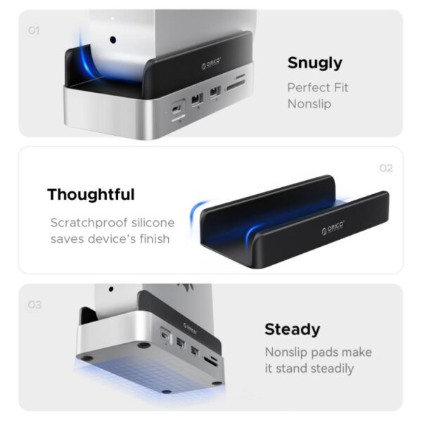 ORICO VS10 Mini Dock Desktop Expansion Multi-function Holder for Mac Mini 2024, without Memory, without Memory - Afbeelding 6