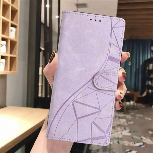 Triangles Embossed Leather Phone Case, For Redmi Note 10 5G - Afbeelding 7