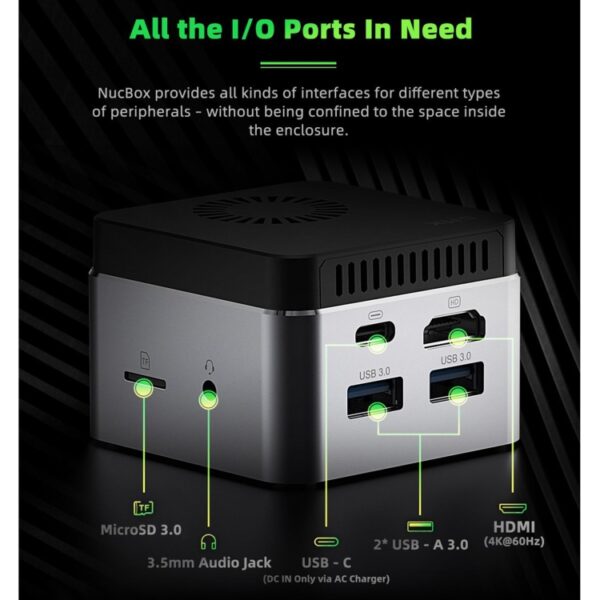 GMK NucBox Windows 10 Systeem Mini PC, Intel Celeron J4125 Quad Core 64bit 14nm 2GHz-2.7GHz, Ondersteuning WiFi & Bluetooth & RJ45,, 8GB+128GB,EU Plug, 8GB+256GB,EU Plug, 8GB+512GB,EU Plug - Afbeelding 13