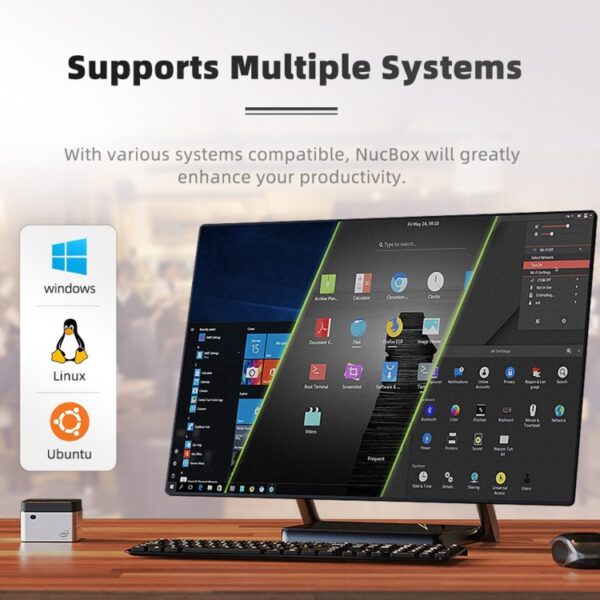 GMK NucBox Windows 10 Systeem Mini PC, Intel Celeron J4125 Quad Core 64bit 14nm 2GHz-2.7GHz, Ondersteuning WiFi & Bluetooth & RJ45,, 8GB+128GB,EU Plug, 8GB+256GB,EU Plug, 8GB+512GB,EU Plug - Afbeelding 17