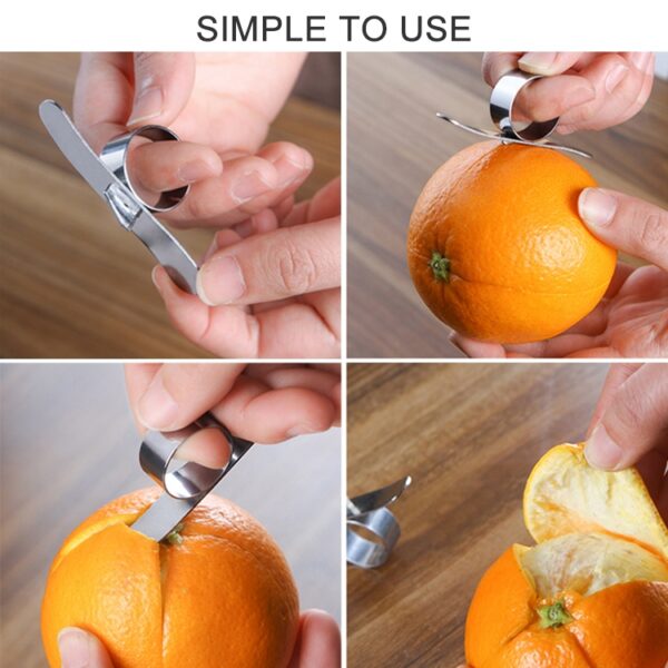 5 STKS RVS Vinger Open Sinaasappelschilmesje Parer Tool - Afbeelding 4