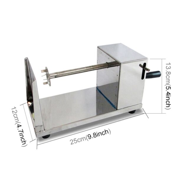 Roestvrijstalen Handmatige Spiraal Tornado Toren Hand Schudden Aardappel Roterende Chips Twister Slicer Cutter - Afbeelding 2
