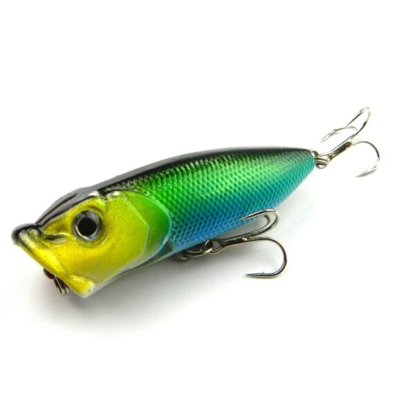HENGJIA Plastic kunstaas Popper Bionisch visaas met haken, lengte: 6,5 cm, levering in willekeurige kleur - Afbeelding 3