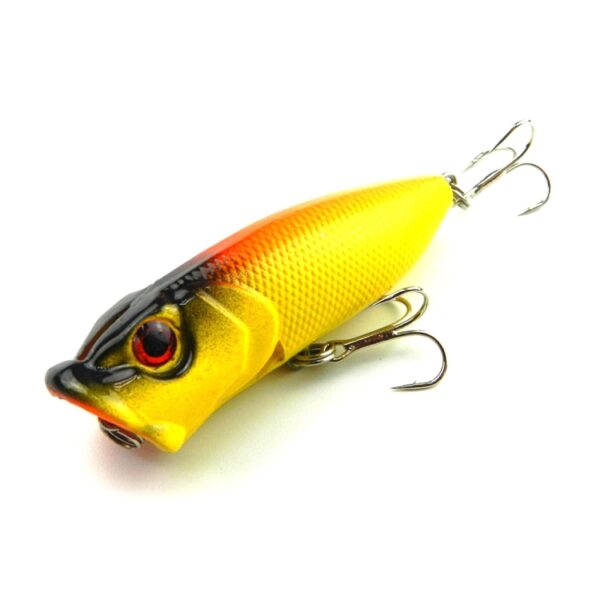 HENGJIA Plastic kunstaas Popper Bionisch visaas met haken, lengte: 6,5 cm, levering in willekeurige kleur - Afbeelding 7