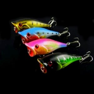 HENGJIA Plastic kunstaas Popper Bionisch visaas met haken, lengte: 6,5 cm, levering in willekeurige kleur