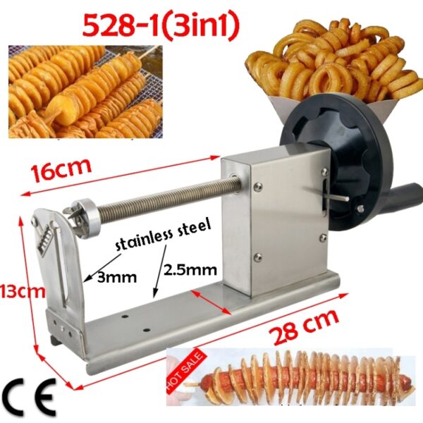 528-1 Handmatige Twisted Aardappelsnijder, Aardappelchips Snijmachine, Hoge Kwaliteit Frietennijder - Afbeelding 3