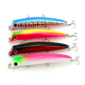 HENGJIA Kunstaas Popper Bionisch visaas met haken, lengte: 12,6 cm, levering in willekeurige kleur