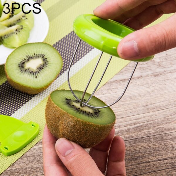 3 stuks draagbaar en speciaal ABS + roestvrij staal Kiwi-fruitschiller, levering in willekeurige kleur, 3 PCS   Kiwi Fruit Peeler 2
