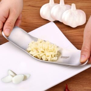 SSGP Kitchen Tool Manual 304 roestvrijstalen geborstelde textuur knoflookpers