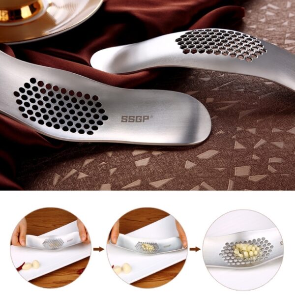 SSGP Kitchen Tool Manual 304 roestvrijstalen geborstelde textuur knoflookpers - Afbeelding 5