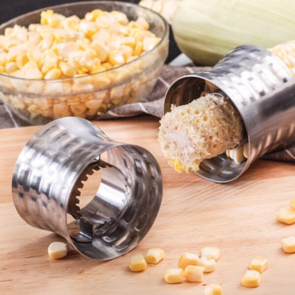 Ronde 304 roestvrijstalen huishoudelijke maïssnijder Cob Corn Stripper Kitchen Tool - Afbeelding 3