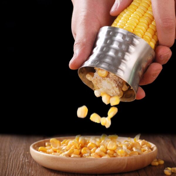 Ronde 304 roestvrijstalen huishoudelijke maïssnijder Cob Corn Stripper Kitchen Tool - Afbeelding 5