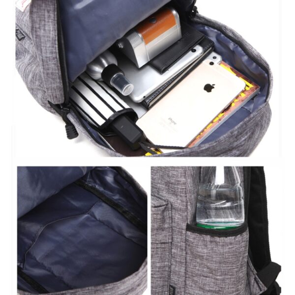 Universele multifunctionele canvasdoek Laptop Computer Schouders Rugzak Studententas voor 13-15 inch, Afmeting: 36x25x10cm - Afbeelding 6