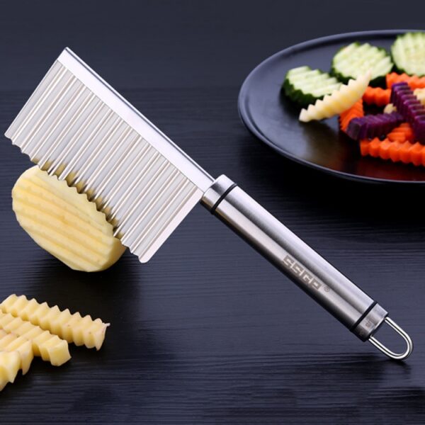 SSGP roestvrijstalen aardappelsnijder met golvende randen, aardappelsnijmachine, lengte: 22,5 cm