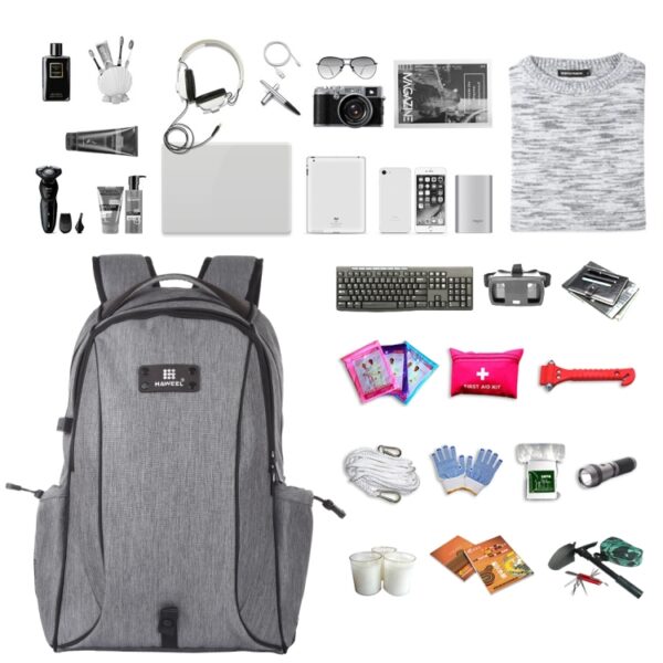 HAWEEL Outdoor draagbare canvas laptoprugzak met dubbele schouders - Afbeelding 7