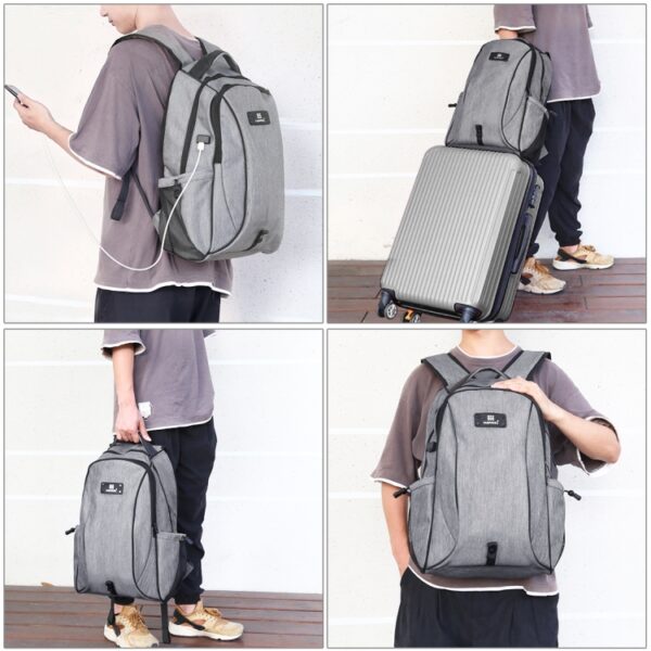 HAWEEL Outdoor draagbare canvas laptoprugzak met dubbele schouders - Afbeelding 9