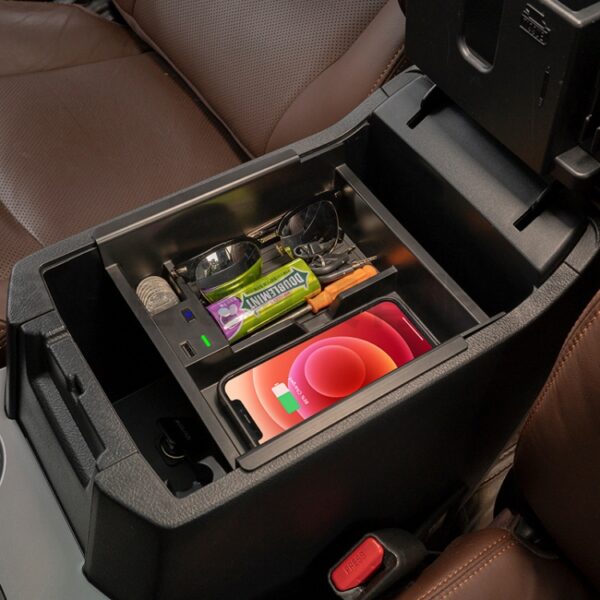 Multifunctionele auto draadloze oplader rack opbergdoos voor Toyota Tacoma 2016-2021, links rijden, For Toyota Tacoma 2016-2021 - Afbeelding 7