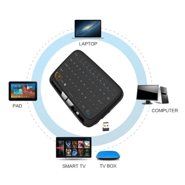 H18 2,4GHz mini draadloze luchtmuis QWERTY-toetsenbord met touchpad / trillingen voor pc, tv, H18 Wireless Keyboard - Afbeelding 9
