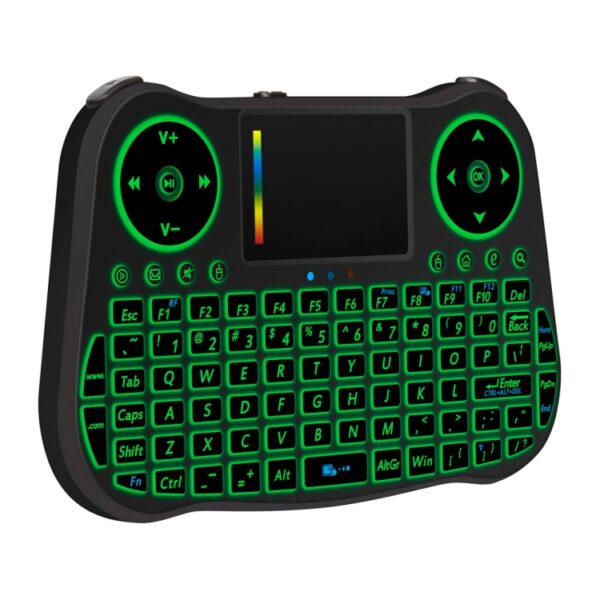 MT08 2,4GHz mini draadloze luchtmuis QWERTY-toetsenbord met kleurrijke achtergrondverlichting en touchpad en multimediabediening voor pc, tv, MT08 - Afbeelding 4