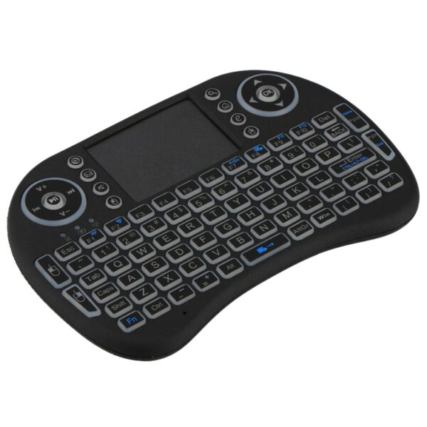 2,4GHz Mini i8 draadloos QWERTY-toetsenbord met kleurrijke achtergrondverlichting en touchpad en multimediabediening voor pc, Android TV BOX, X-BOX-speler, smartphones, Change Colorful Backlight - Afbeelding 2