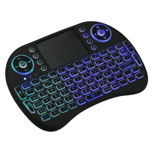 2,4GHz Mini i8 draadloos QWERTY-toetsenbord met kleurrijke achtergrondverlichting en touchpad en multimediabediening voor pc, Android TV BOX, X-BOX-speler, smartphones, Change Colorful Backlight - Afbeelding 4