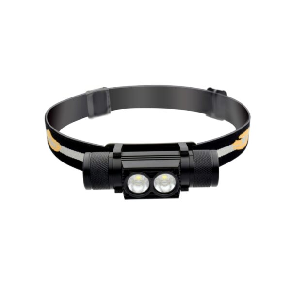 D25 10W 2 x XML-2 IPX6 waterdichte hoofdbandlamp, 2400 LM USB-oplaadbare verstelbare LED-koplamp voor buiten