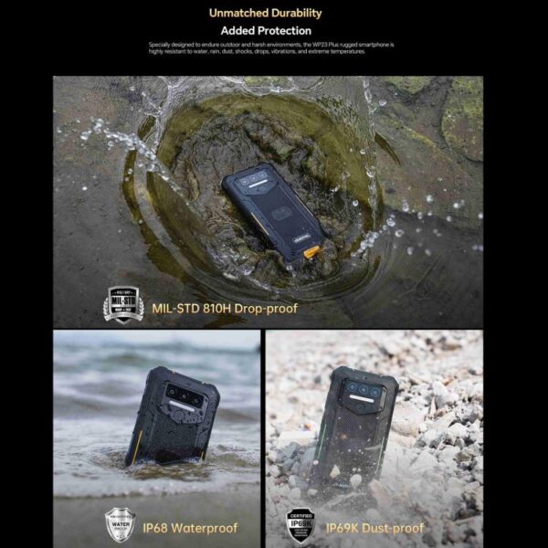 Oukitel WP23 Plus Rugged Phone, 8GB+256GB, 6.52 inch Android 14.0Unisoc T606 Octa-core, NFC, OTG, Network: 4G, WP23 Plus - Afbeelding 4