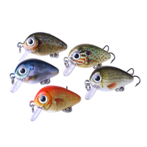 HENGJIA 5 STKS 2,7 cm / 1,5 g Luya Rock Fishing Lures Bait Bionic Kit met plastic doos - Afbeelding 2