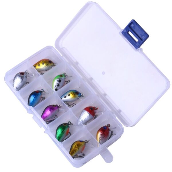 HENGJIA 10 STKS 3cm / 1.5g Luya Rock Fishing Lures Aas Bionic Kit met Plastic Box - Afbeelding 5