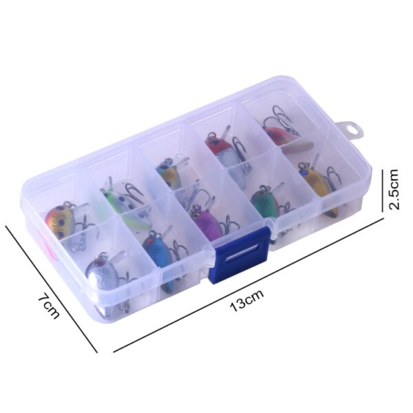 HENGJIA 10 STKS 3cm / 1.5g Luya Rock Fishing Lures Aas Bionic Kit met Plastic Box - Afbeelding 6