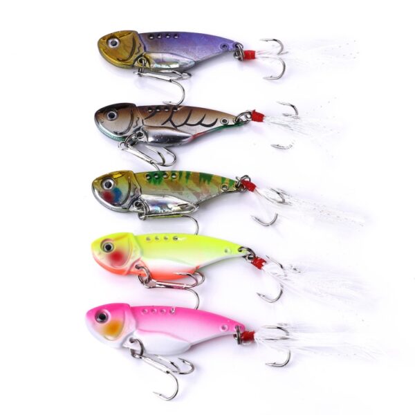 HENGJIA 5 STKS 5,5 cm / 11 g Luya Metalen VIB Visaas Aas Bionische Kit met Plastic Doos - Afbeelding 2