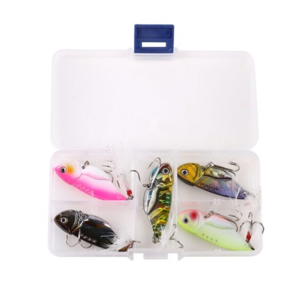HENGJIA 5 STKS 5,5 cm / 11 g Luya Metalen VIB Visaas Aas Bionische Kit met Plastic Doos - Afbeelding 3
