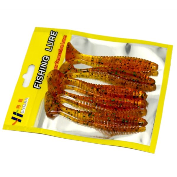 HENGJIA SO0205P 5 STKS 8 cm / 5 g Schroefstaart Zacht Vissen Lokken Kunstaas - Afbeelding 5