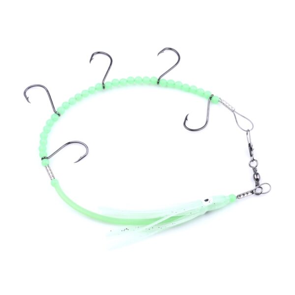 HENGJIA 32cm / 7g Vismes Visdraad Lichtgevend Nachtlampje Octopus Inktvis Haak 5 Haken