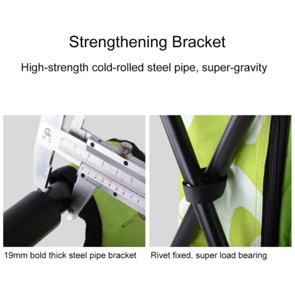 Outdoor draagbare opvouwbare campingstoel Lichte visstrandstoel RVS pijp klapstoel met ijszak, Stainless Steel Folding Chair(Black), Stainless Steel Folding Chair(Green), Stainless Steel Folding Chair(Blue), Stainless Steel Folding Chair(Camouflage) - Afbeelding 4