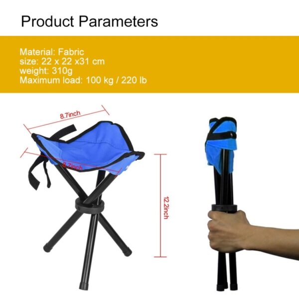 Wandelen Buiten Kamperen Vissen Vouwkruk Draagbare Driehoekstoel Maximale belasting 100KG Klapstoel Afmetingen: 22 x 22 x 31 cm, Fishing Folding Stool(Red), Fishing Folding Stool(Blue), Fishing Folding Stool(Green) - Afbeelding 3