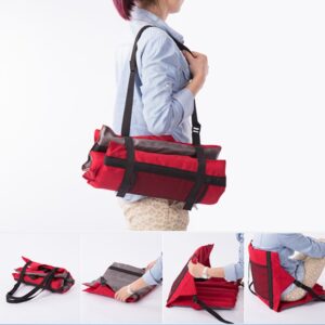 Opklapbaar zitkussen voor buiten met rugleuning, afmeting: 78*40*2cm, CLS Folding Stool(Red), Folding Seat(Black)