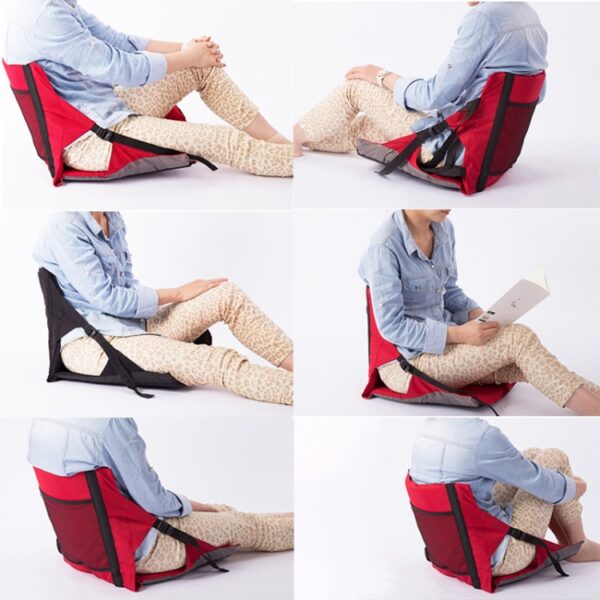 Opklapbaar zitkussen voor buiten met rugleuning, afmeting: 78*40*2cm, CLS Folding Stool(Red), Folding Seat(Black) - Afbeelding 9