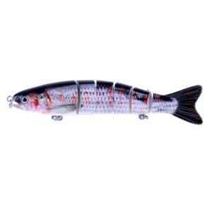 HENGJIA JM026 6 # 12.7cm 22g Plastic hard aas met meerdere secties Kunstaas met dreg, willekeurige kleurlevering