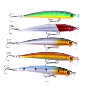 HENGJIA 5 STKS 8.5cm Minnow Plastic Hard Aas Kunstaas Set Visgerei Aas