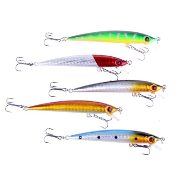 HENGJIA 5 STKS 8.5cm Minnow Plastic Hard Aas Kunstaas Set Visgerei Aas - Afbeelding 4