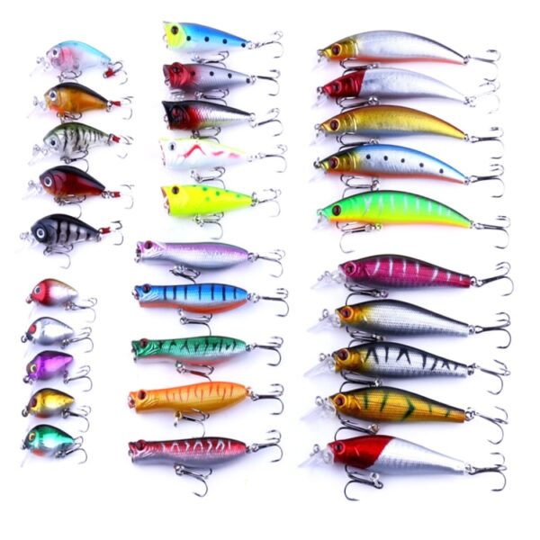 HENGJIA HENG JIA-SETL30 30 PCS Minnow Fishing Lure Set 6 Modellen Visgerei Plastic Hard Aas - Afbeelding 2