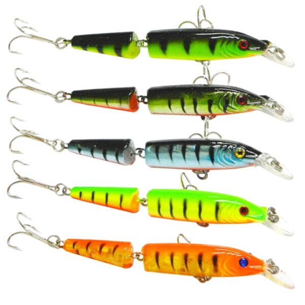 HENGJIA 5 STKS 10,5 cm 9,6 g 2-delig plastic hard aas Visaas set Tackle aas